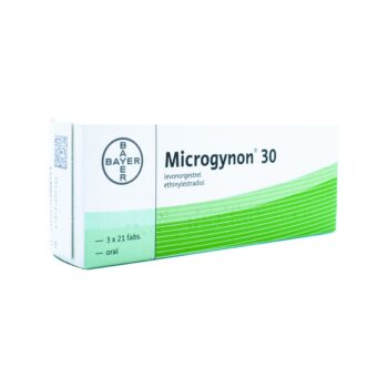 Box of Microgynon combined contraceptive pill ethinylestradiol/levonorgestrel