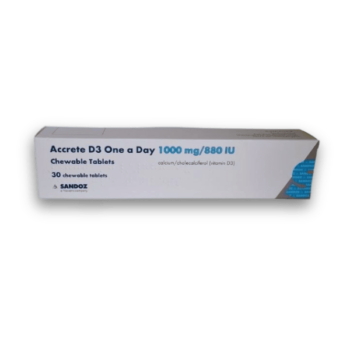 Accrete D3 One-A-Day 1000mg/880IU Chewable 30 Tablets