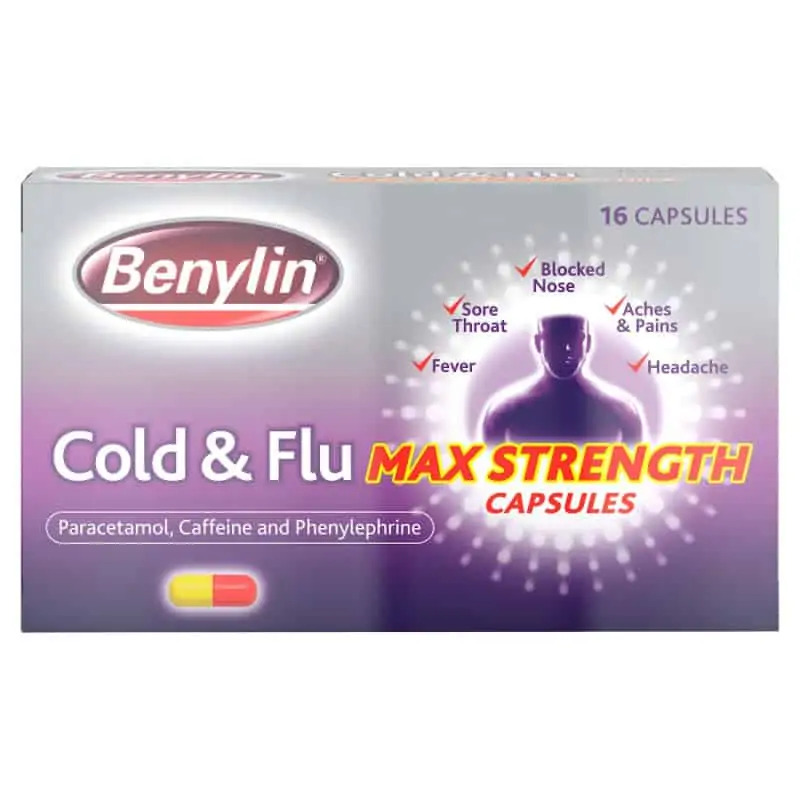 Benylin Cold & Flu Max Strength 16 Capsules