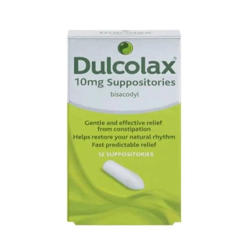 Dulcolax 10mg Suppositories – 12 Suppositories