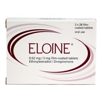 Box of Eloine Tablets used for contraception