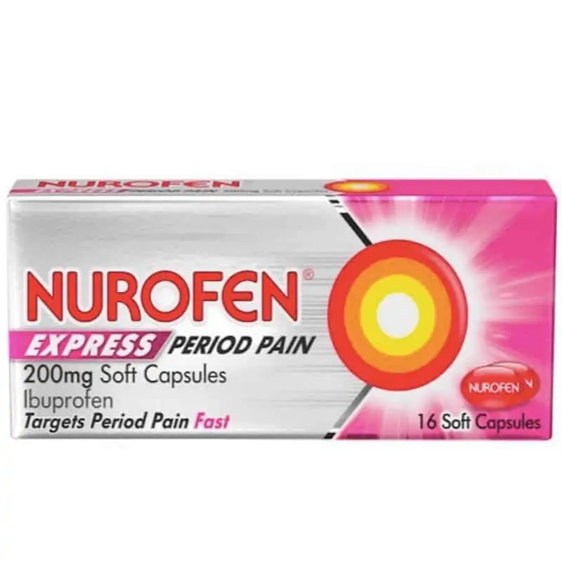 Nurofen Express Period Pain 200mg 16 Soft Capsules