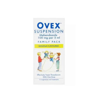 Ovex Suspension Banana Flavoured Family Pack 30ml bottle for treating threadworm infections