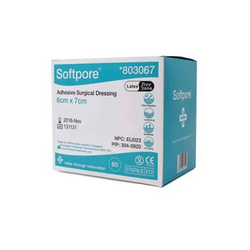Softpore – Adhesive Surgical Dressing – 60 6cm X 7cm
