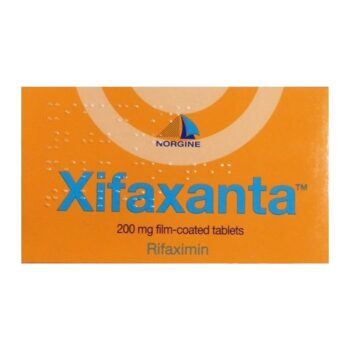 Blister pack of Xifaxanta 200 mg tablets for diarrhoea