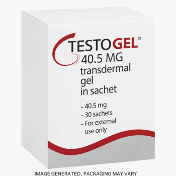 Box of Testogel for testosterone replacement therapy in men