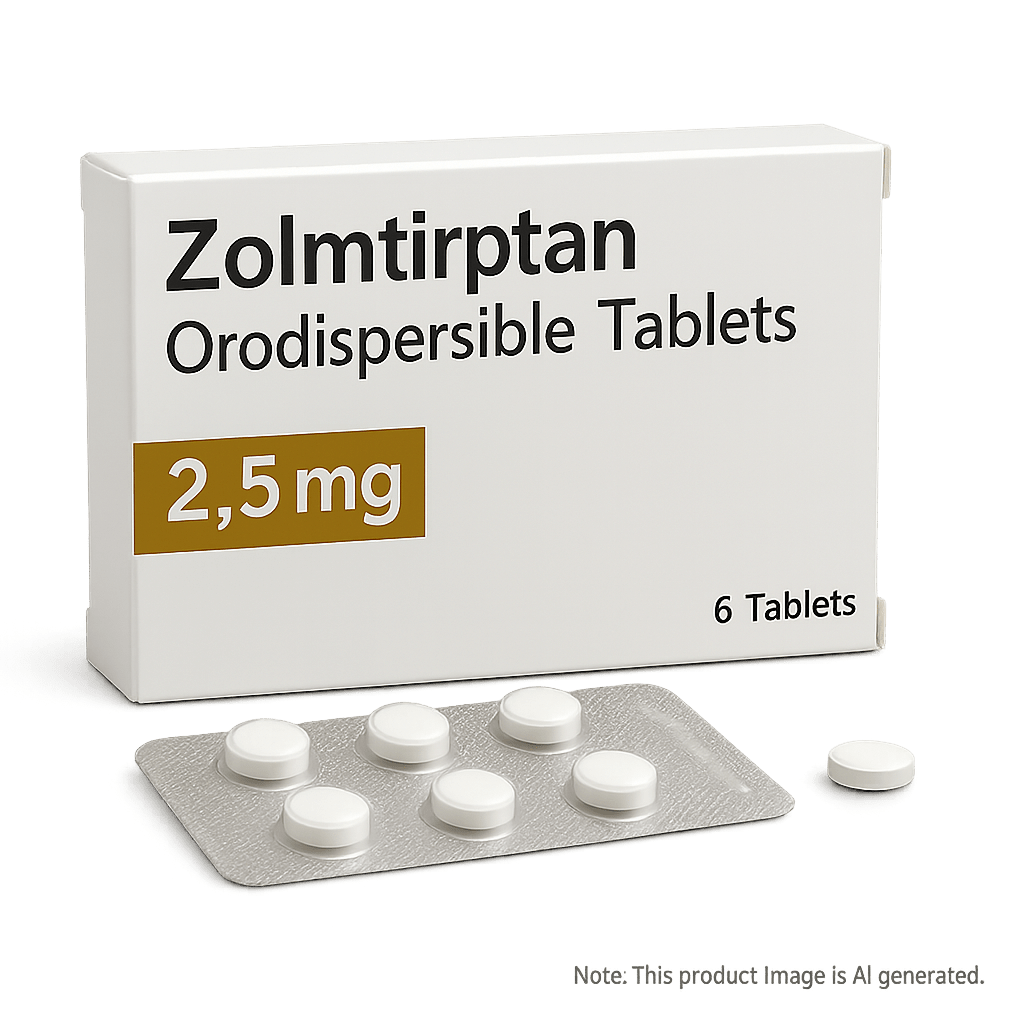 Zolmitriptan blister pack for migraine relief