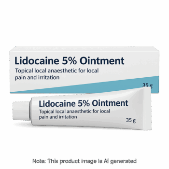 Tube of Lidocaine 5% Ointment for local anaesthetic relief