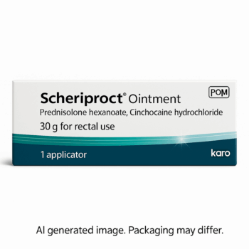 Tube of Scheriproct Ointment for treating haemorrhoids