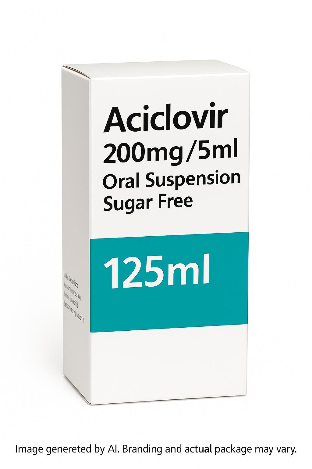 Aciclovir 200mg5ml Oral Suspension Sugar Free Box