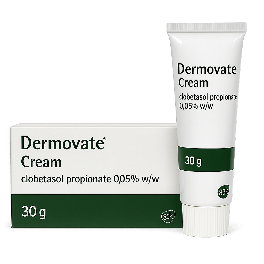 Box of Dermovate Cream used for eczema and skin inflammation