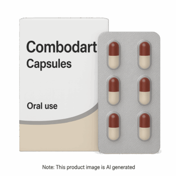 Box of Combodart Capsules used to treat enlarged prostate symptoms