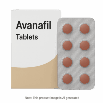 Box of Avanafil Tablets used to treat erectile dysfunction