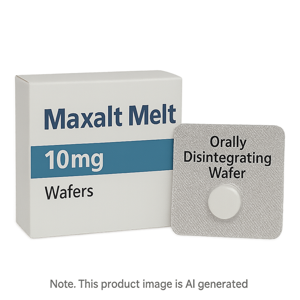 Box of Maxalt Melt 10mg Wafers for migraine relief