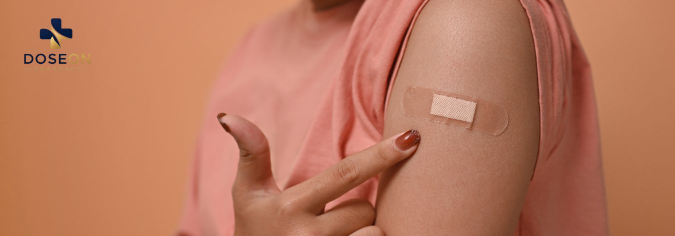 Travel vaccine plaster